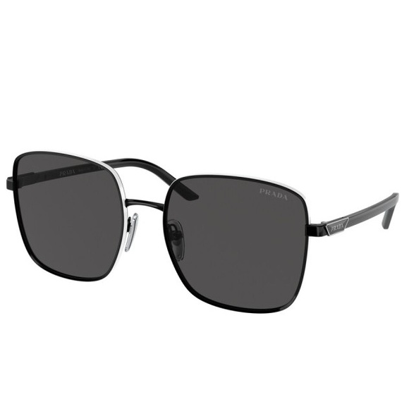 Prada SPR 55Y 1AB-5S0 Black/Dark Grey Square Sunglasses 57mm Unisex (item #0111) - Picture 1 of 10